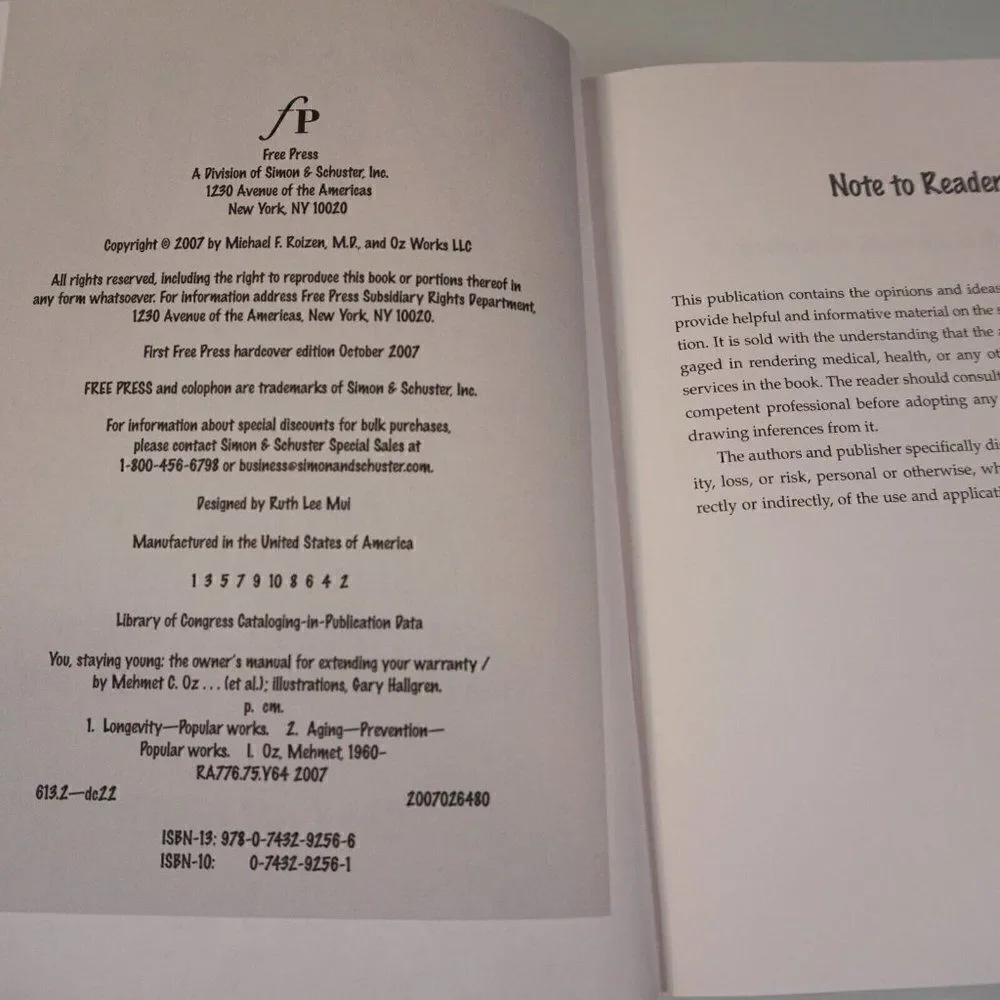 You Staying Young The Owner's Manual for Extending Your Warranty 2007 Hardcover